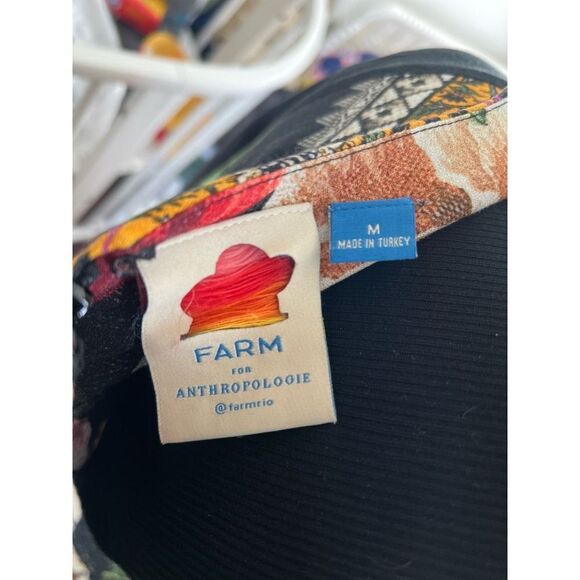 Farm Rio Esmeralda Floral Maxi Dress  Print Mixed Black Red Medium - Picture 10 of 10